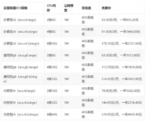 云服务器租赁多少一年，云服务器一年的租赁费