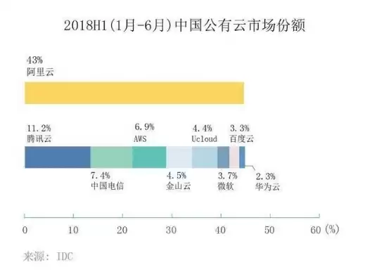 中国云服务商市场份额，中国云服务商市场占有率