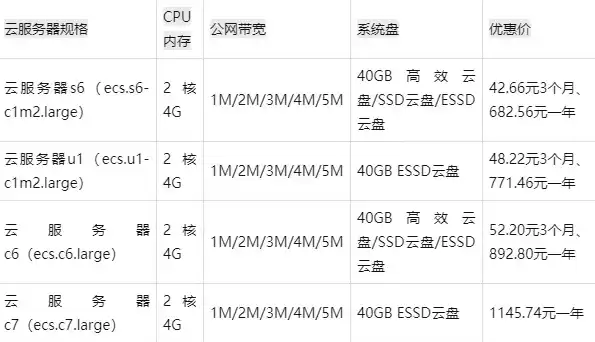 阿里云服务器怎么收费标准，阿里云商用服务器价格表