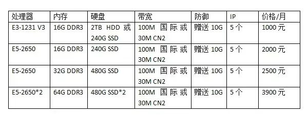 国内服务器租用价格表，国内服务器租用价格一览，性价比之选，助您企业高效发展