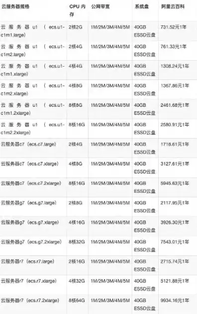 2023年阿里云服务器租用价格解析，一年费用详解及性价比对比