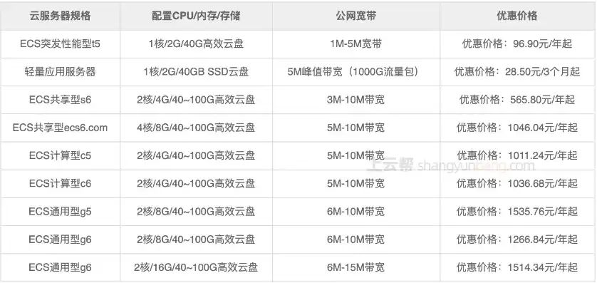 阿里服务器租用多少钱一年，阿里云服务器租用价格一览，性价比与配置全面解析