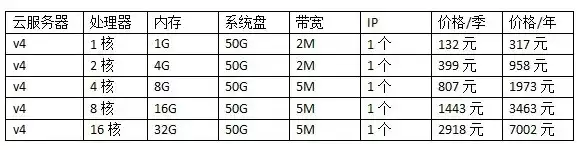 云服务器 价格对比，云服务器价格对比，深度解析各大云服务商的性价比之战