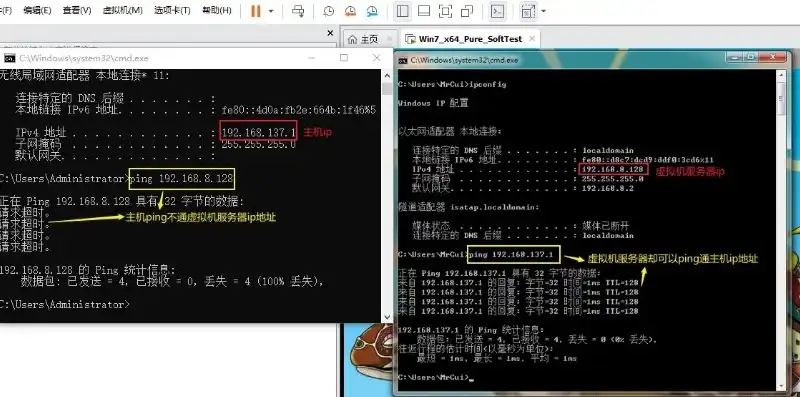 kvm虚拟机ping不通宿主机，深入解析KVM虚拟机与宿主机网络不通问题及解决方案