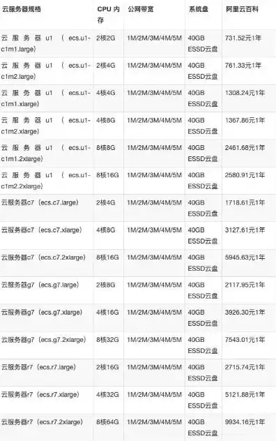 阿里云租服务器价格，阿里云服务器租用价格一览，多种配置满足不同需求，助您轻松选择