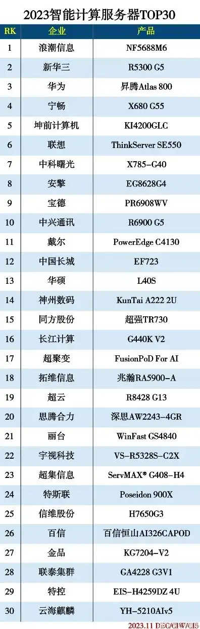 国产服务器公司排名榜，揭秘2023年度中国国产服务器公司排名，技术驱动，实力铸就辉煌