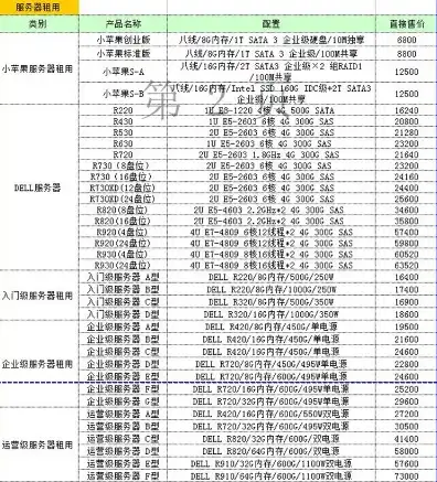 服务器租用价格多少钱一年合适，揭秘服务器租用价格，不同类型、配置与年租金一览