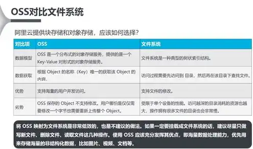 oss 对象存储，深入解析OSS对象存储，技术特点、应用场景与区别对比