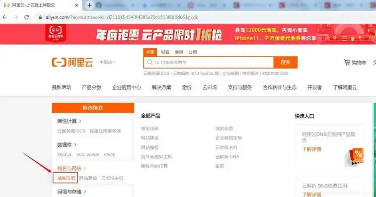 阿里云域名注册入口官网登录网址，阿里云域名注册入口官网登录网址详解，注册流程、注意事项及使用技巧